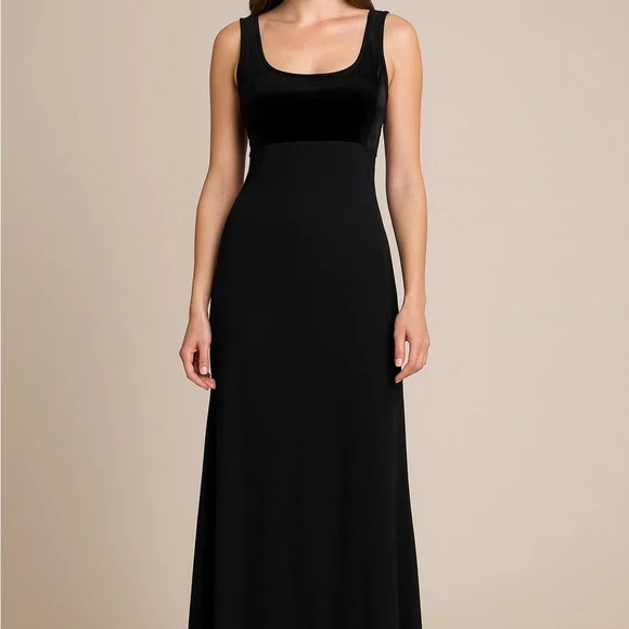 Alex Evenings | Dresses | Alex Evenings Black Velvet Sleeveless Full Length Cocktail  Evening Gown Dress | Poshmark